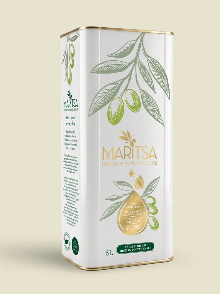Maritsa 5 litre tin, single estate extra virgin olive oil
